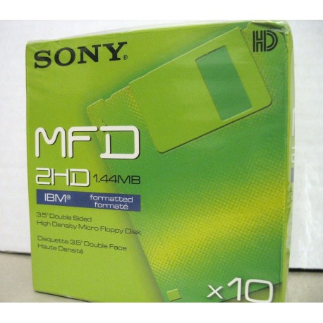 1 x confezione sigillata da 10 floppy disk Sony MFD 2HD
